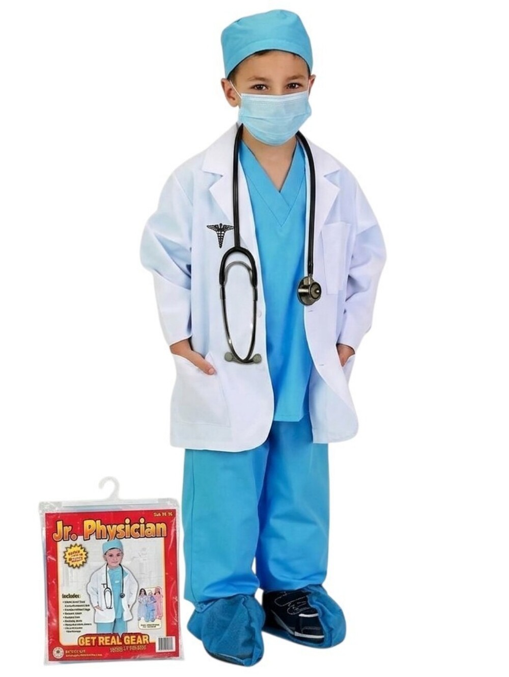 NIP Aeromax Jr Physician Costume Kids 12-14 Doctor Scrubs Lab Coat Get Real Gear